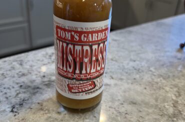 A local sauce made from habanero and ghost. Very delicious, medium heat.