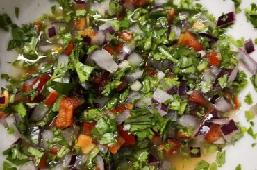 Whipped up a little salsa to have with rice and chicken