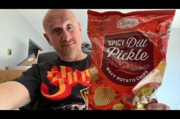Clancy’s Spicy Dill Pickle Flavored Wavy Potato Chips (My Review)!!