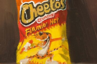 My oil painting of Flamin’ Hot Cheetos!