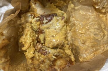 How I opened up my grilled cheese burrito.