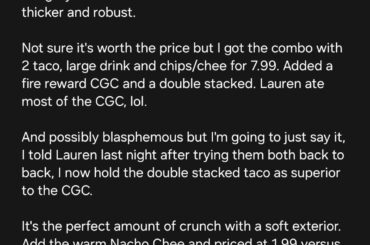 Describing the new street taco with a touch of unrelated controversy at the end. Thoughts?