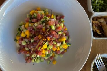 Fresh tuna, octopus and mango ceviche - Mazatlan, Sinaloa.