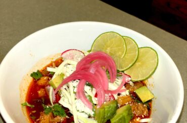 First try at pozole rojo, how does it look?