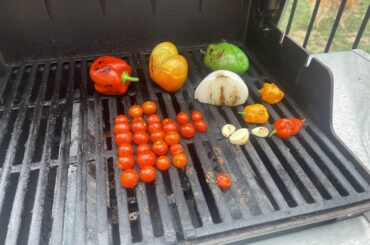 Grilling my ingredients for the first time