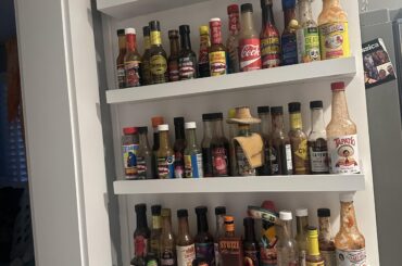 My hot sauce wall