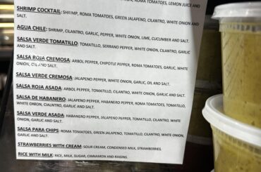 Ingredient list from Mexican Grocery