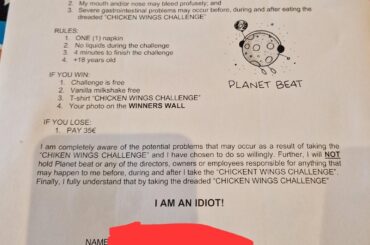 Reminder: Don't do spice challenges on holiday