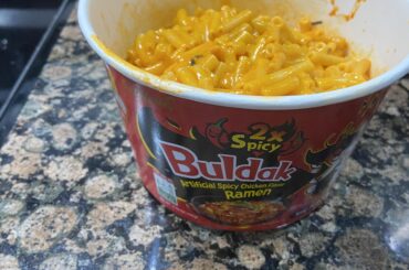 I got super high and threw the buldak 2x spice  packets into mac and cheese.