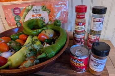 The garden is producing and the hatch chili peppers are in season. Time to smoke up some salsa!