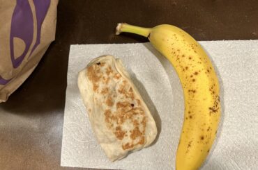 $6.99 cantina chicken burrito, banana for scale