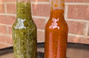 Made jalapeno and ghost pepper hot sauces from the garden this weekend!