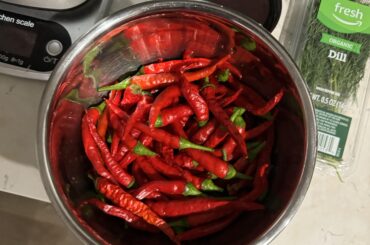 Made chili powder last night from home grown serranos (so: spicy, but not ridiculously spicy).