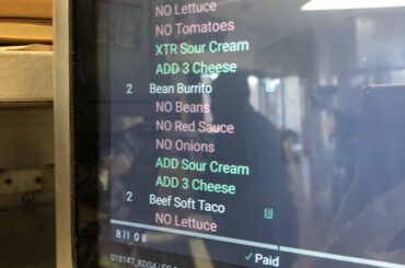 Bean burrito no beans no red sauce no onions