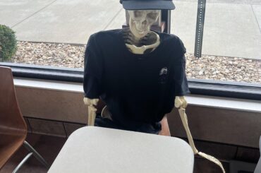 Skelton one of my Coworkers dressed up. The captions are unlimited in my mind.