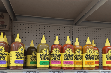 Yellow bird at food service