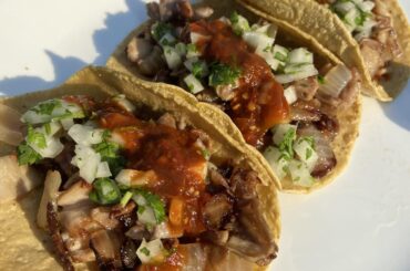 Homemade tacos de buche