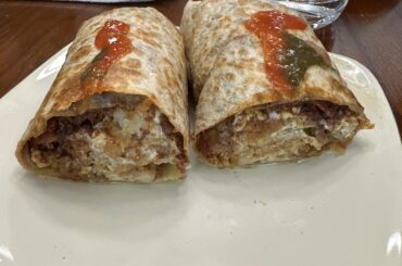 The best breakfast burrito I’ve ever had, made by me.