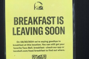 Another location losing breakfast