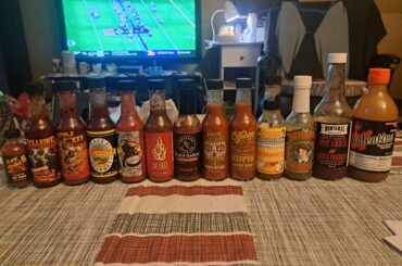 Our hot sauce collection - step dad and I