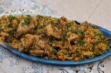 Spiced Chicken, mixed Vegetables and fluffy basmati rice all made in one-pot.