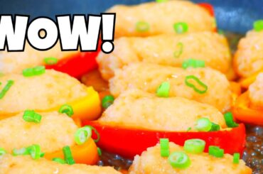 No-Mess Shrimp Stuffed Sweet Pepper Recipe!