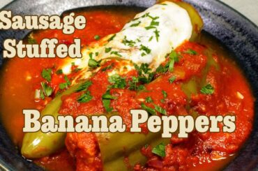 Stuffed BANANA PEPPERS Recipe - with ITALIAN Sausage