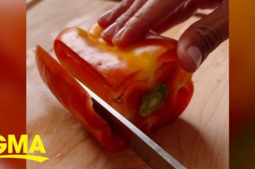 This bell pepper cutting hack is genius l GMA
