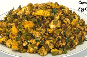 Capsicum Egg Bhurji - Bell Pepper Egg Fry - Capsicum Egg Curry - Capsicum Egg Fry - Egg Recipes