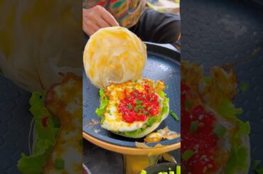 Chinese burger omelette chili sauce