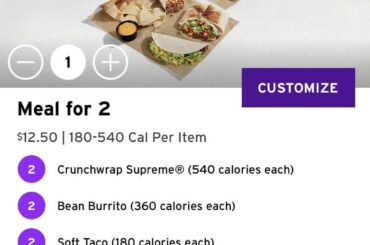 I’ve been ordering the meal for 2 for myself. Great deal!!