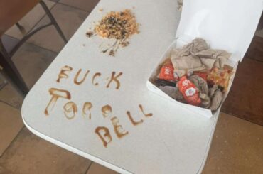 Some lady left us a mess at my store.