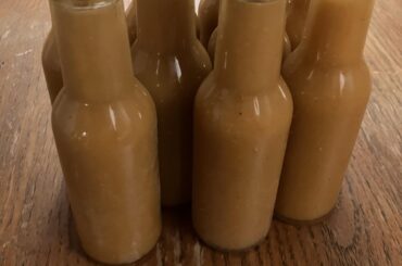 Second batch of hot sauce. Used home grown ghost peppers and followed Jamie Oliver’s recipe.
