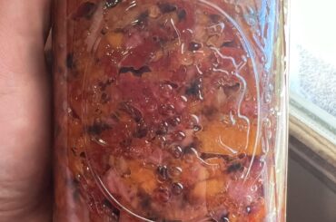 Strawberry, blackberry, butternut squash, and ghost pepper.