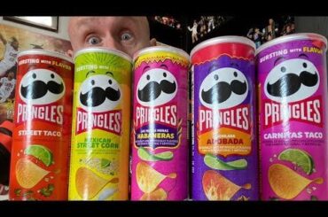 Pringles Mexican Flavor Fiesta Party Mukbang (My Review Of 5 Different Flavors)!!!