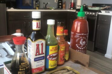 Every ingredient in the foreground is inside the cup. I shall see how this concoction tastes.