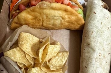 Doritos Locos Taco, Chicken Chalupa, Chips & Cheese, Chicken Burrito, Spicy Potato Soft Taco, Beefy 5 Layer Burrito (2), Seasoned Fries, Big Cheez-It Crunchwrap (way improved with the extra cracker added)