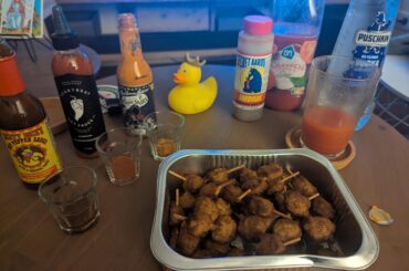Saturday night hot sauce (and drink)
