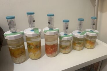 Some of my harvest (probably not even an 1/8th of final harvest) as well as my first 6 ferments of the year.