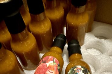 15% Smoked sweet onions. The rest is home grown peppers. Just for friends.