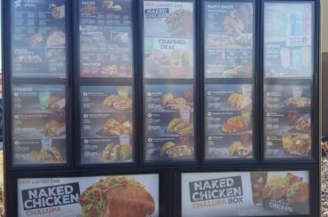 Drive thru menu picture from February 15th 2017