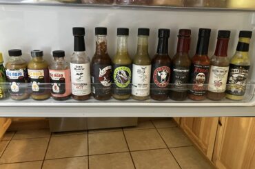 I swear this shelf was designed for hot sauce
