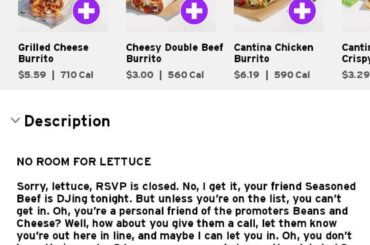 Anyone else see the description for 5-layer burrito