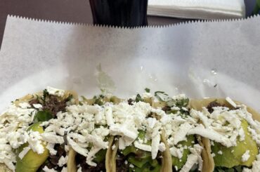 $20 for 10 tacos, beans, and 2 cokes in Harlingen, Texas.