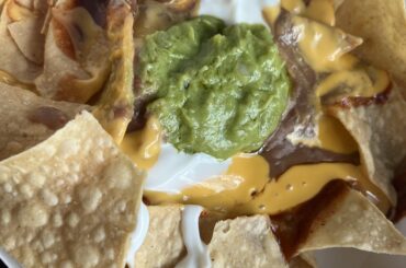 Loaded bean nachos