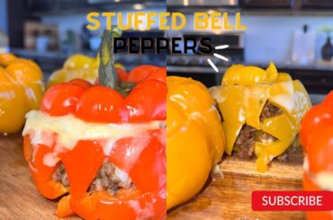 HOW TO MAKE THER BEST STUFFED BELL PEPPERS | BELL PEPPER RECIPE | JERK BEEF | SHAYSFOODJOURNEY