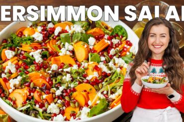 Make This Festive Persimmon Salad with Maple Vinaigrette Dressing