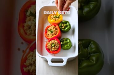 Delicious Keto Recipe: Stuffed Bell Peppers #lowcarb #ketodiet #ketorecipes