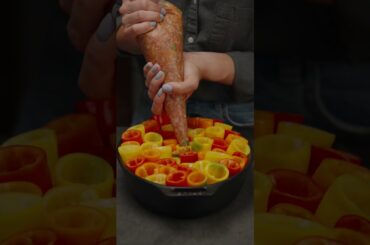 Delicious and Colorful Stuffed Mini Peppers - Perfect Party Appetizer! #shorts