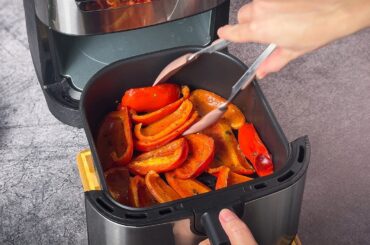 Roasted Red Bell Peppers in Air Fryer, Easy and SECRET recipe within MINUTES